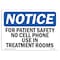 Signmission Sign, 7" H, Rigid Plastic, For Patient Safety No Cell Phone Use In Sign, Landscape, L-12861 OS-NS-P-710-L-12861 - alternate 1